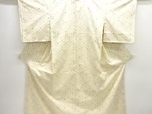 亀甲に抽象模様織り出し手織り紬着物